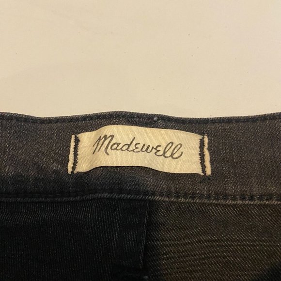 Madewell Roadtripper Skinny Jeans Womens 23 Black Distressed Fringe Raw Hem Pant - Picture 5 of 11